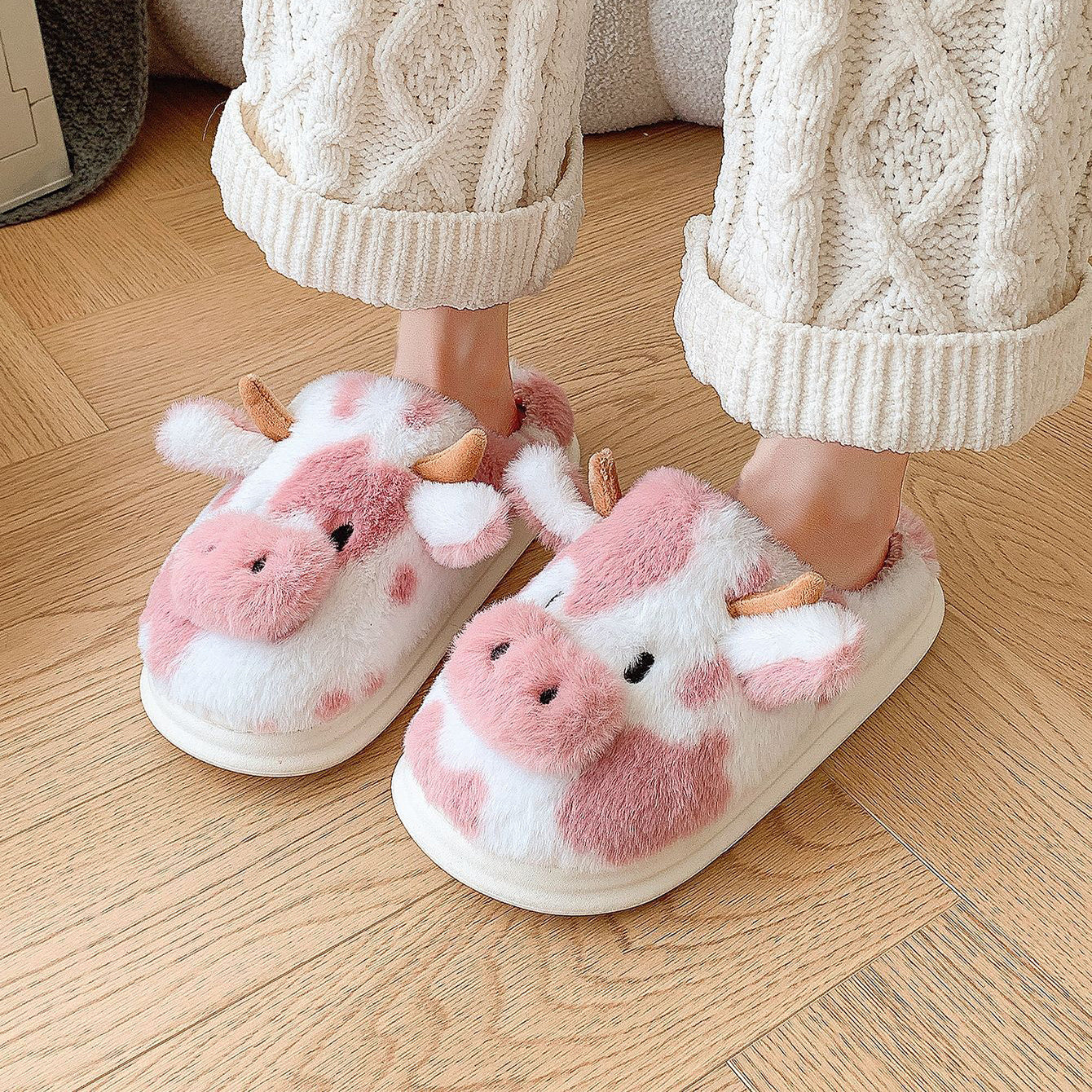 Cow Plush Slippers