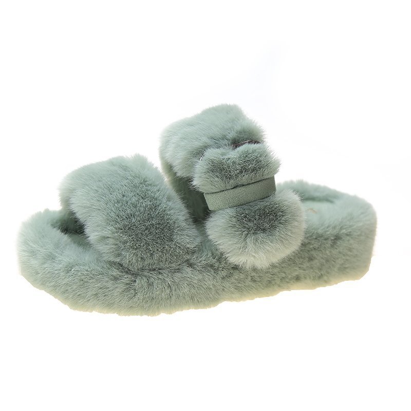 Fuzzy Platform Slippers