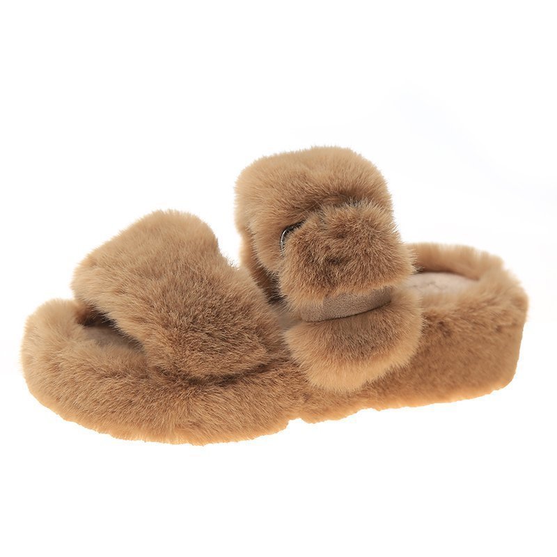 Fuzzy Platform Slippers