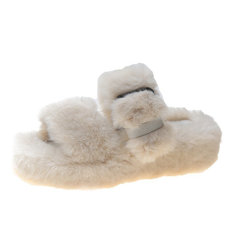 Fuzzy Platform Slippers