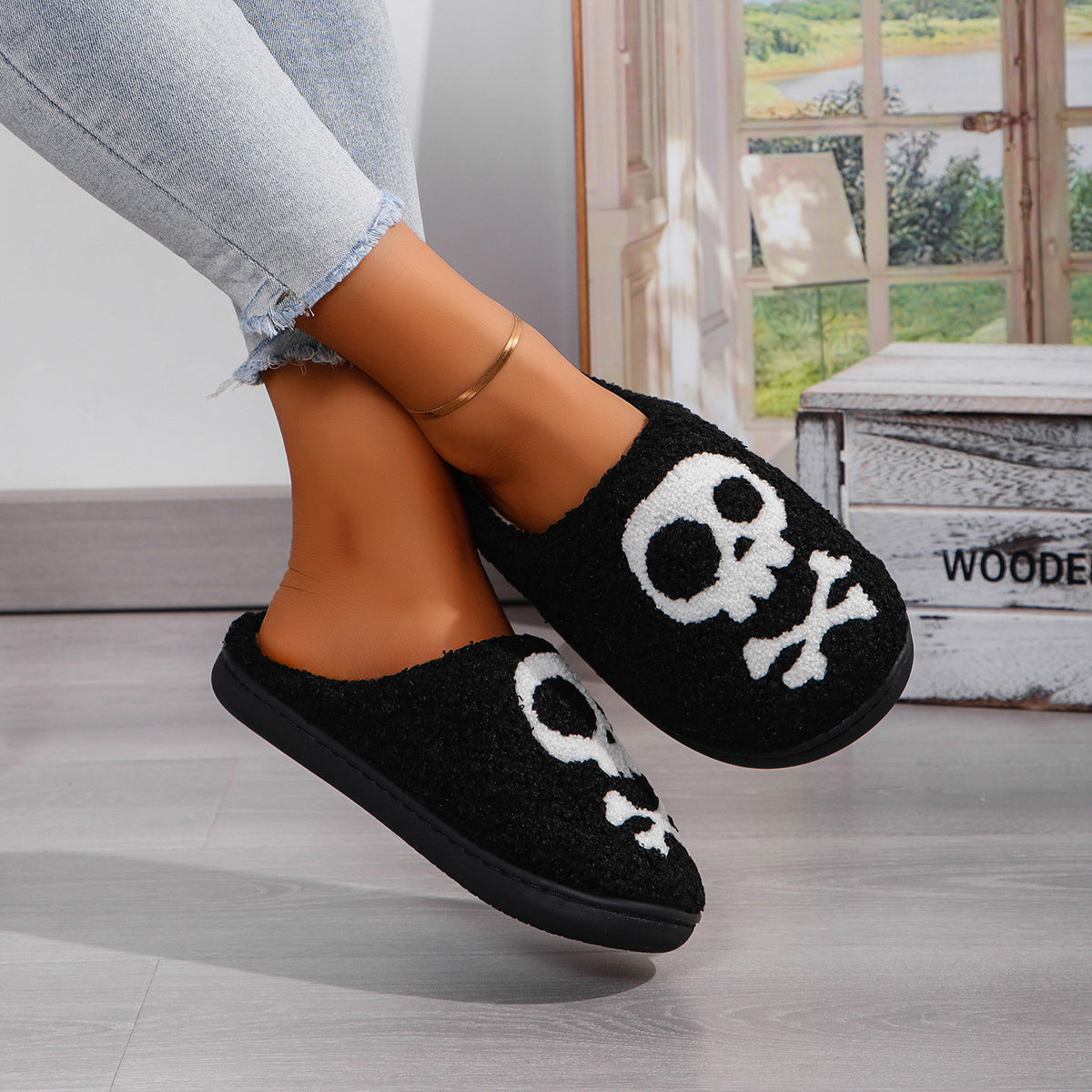 Halloween Skull Slippers