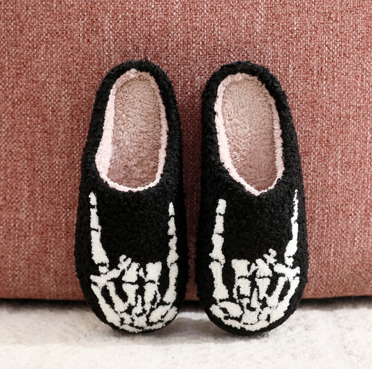 Rock 'n' Roll Skelton Slippers