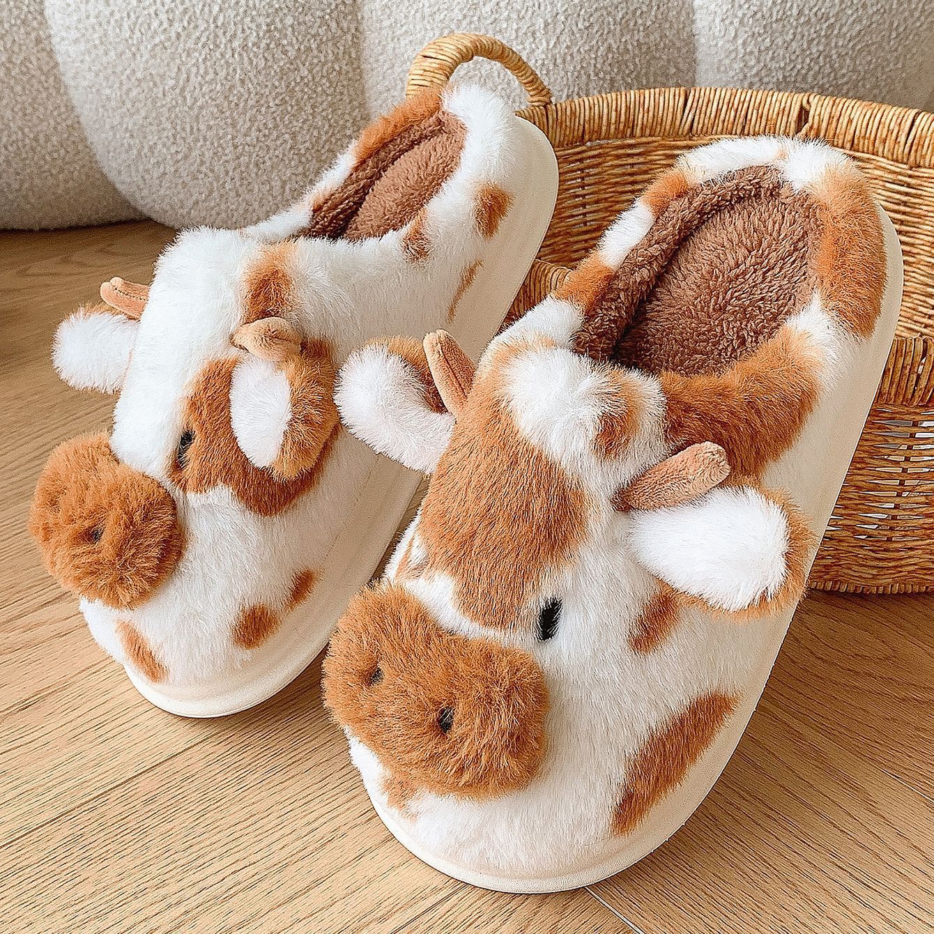 Cow Plush Slippers