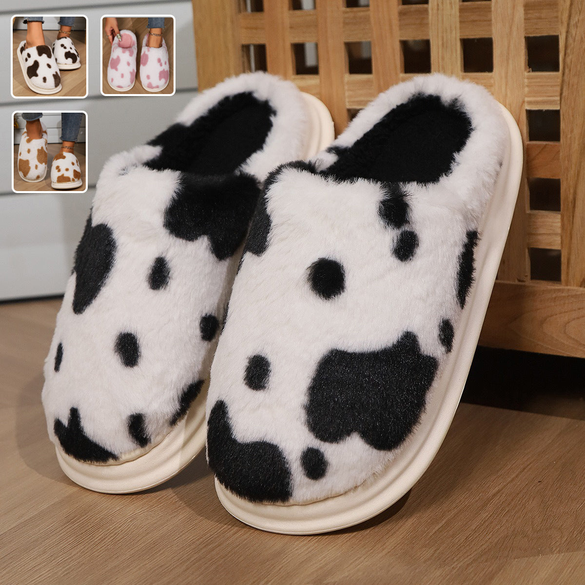 Cute Cow Spotted Slippers