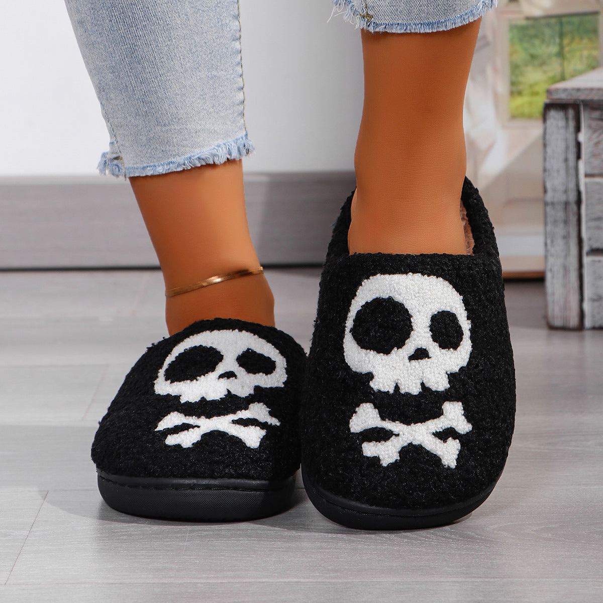 Halloween Skull Slippers